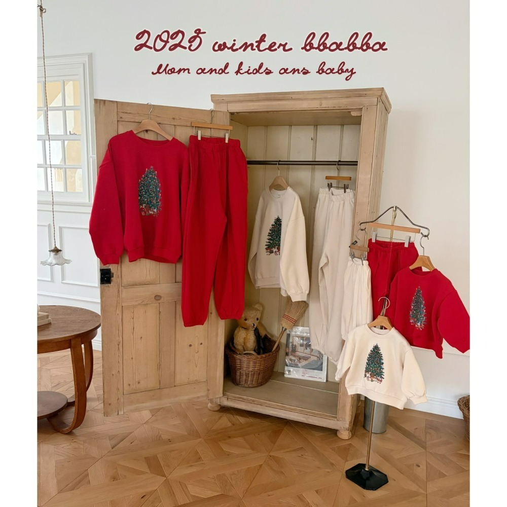 BBABBA 上下套裝 親子裝 빠빠 캐롤기모상하set 키즈맘커플 聖誕 크리스마스-細節圖5