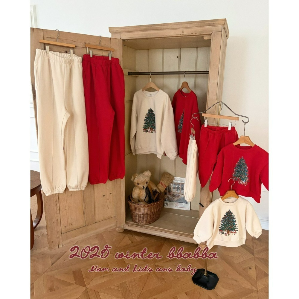 BBABBA 上下套裝 親子裝 빠빠 캐롤기모상하set 키즈맘커플 聖誕 크리스마스-細節圖6