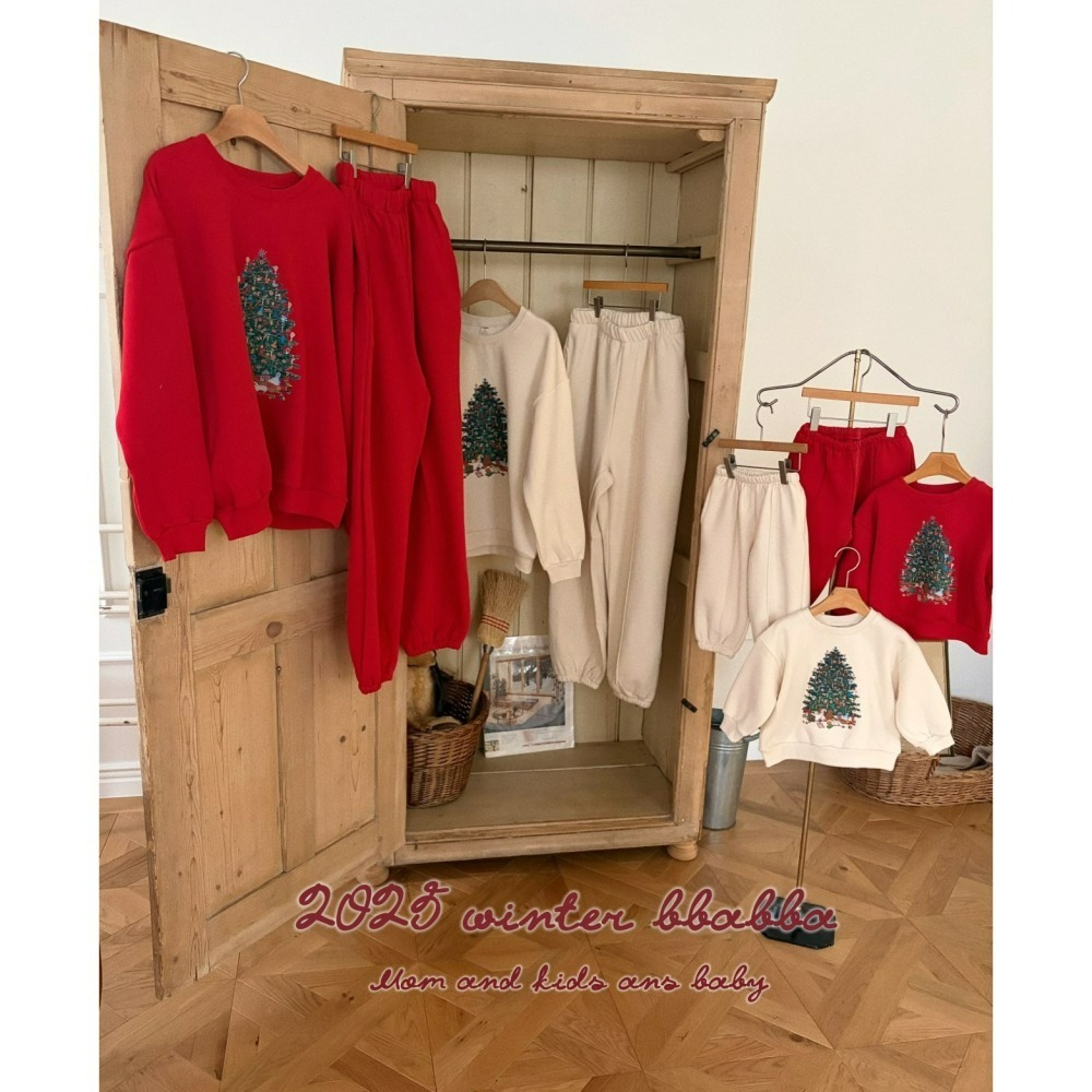 BBABBA 上下套裝 親子裝 빠빠 캐롤기모상하set 키즈맘커플 聖誕 크리스마스-細節圖7