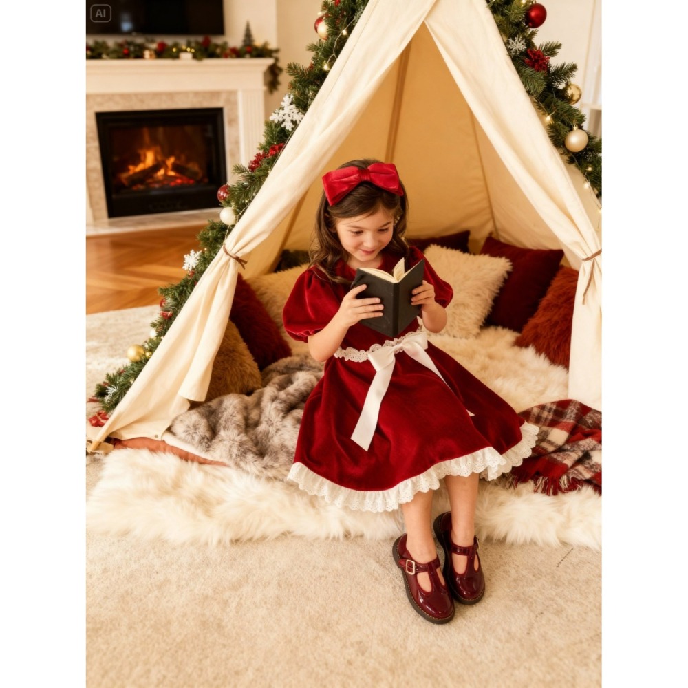 Minirecipe 洋裝 미니레시피 미미레드벨벳원피스 聖誕 크리스마스-細節圖2