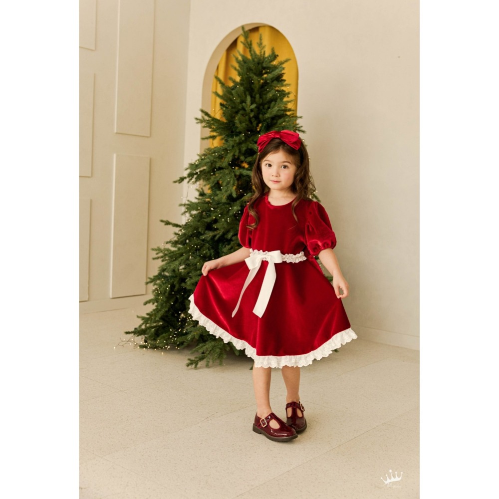 Minirecipe 洋裝 미니레시피 미미레드벨벳원피스 聖誕 크리스마스-細節圖4