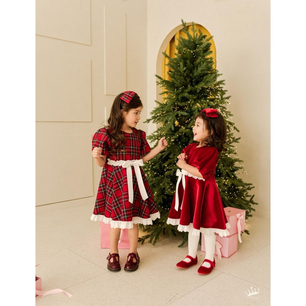 Minirecipe 洋裝 미니레시피 미미레드벨벳원피스 聖誕 크리스마스-細節圖9