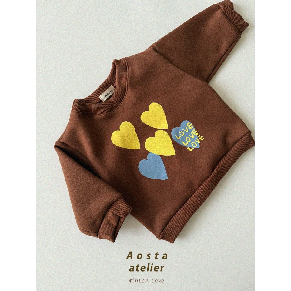 Aosta 上衣 아오스타 하트맨투맨-細節圖3