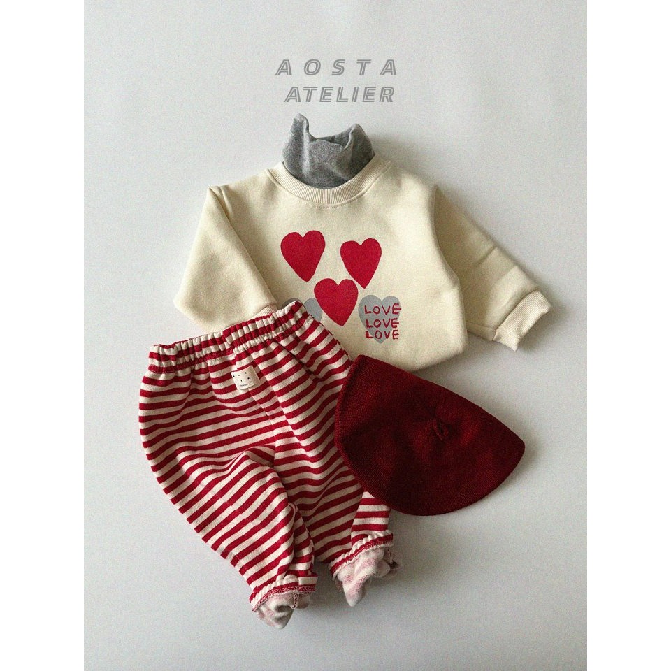 Aosta 上衣 아오스타 하트맨투맨-細節圖5