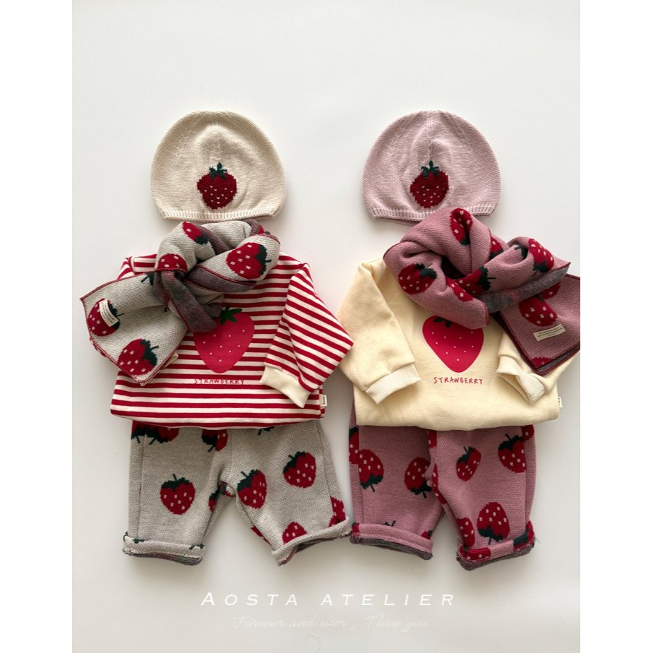 Aosta 帽子 아오스타 니트딸기모자-細節圖3