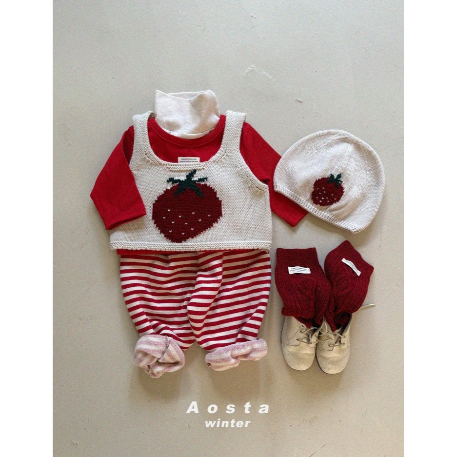 Aosta 帽子 아오스타 니트딸기모자-細節圖7