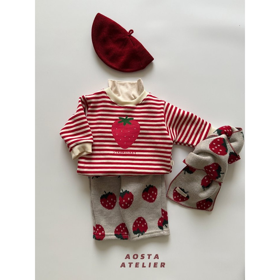 Aosta 上衣 아오스타 딸기맨투맨-細節圖8