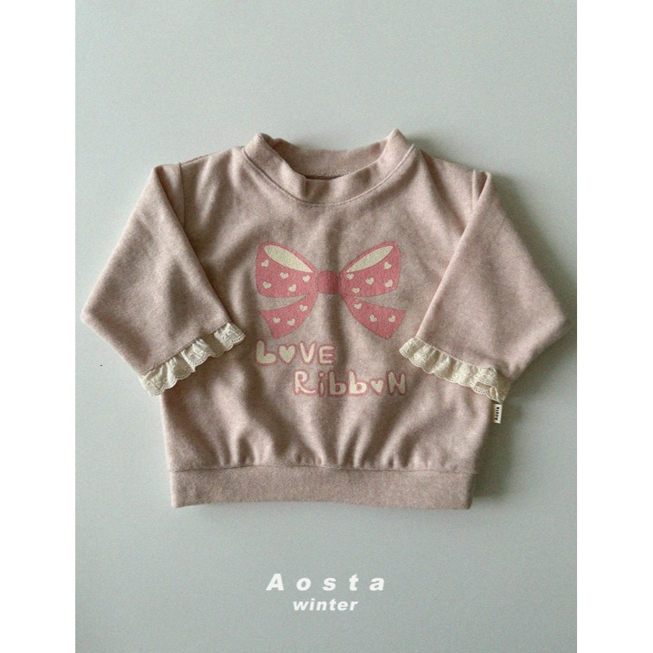 Aosta 上衣 아오스타 러브리본맨투맨-細節圖3