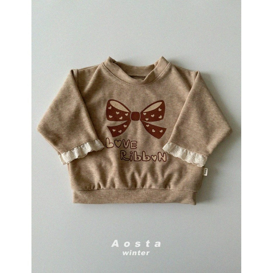 Aosta 上衣 아오스타 러브리본맨투맨-細節圖4