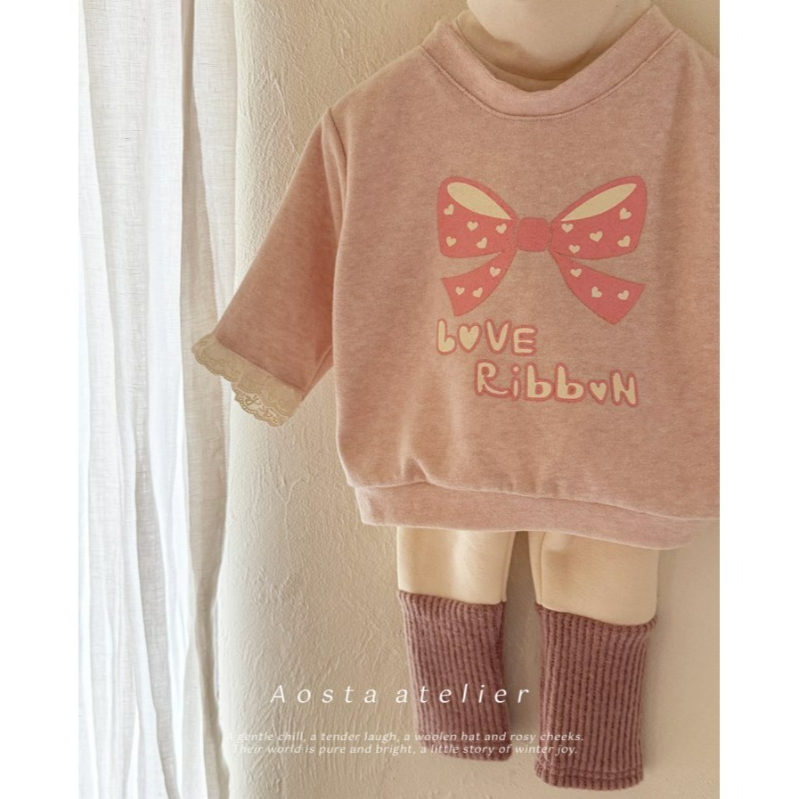 Aosta 上衣 아오스타 러브리본맨투맨-細節圖6