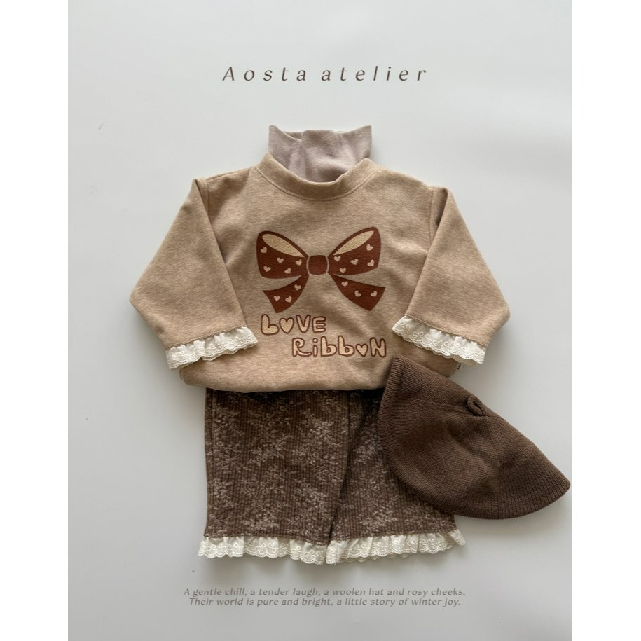 Aosta 上衣 아오스타 러브리본맨투맨-細節圖7
