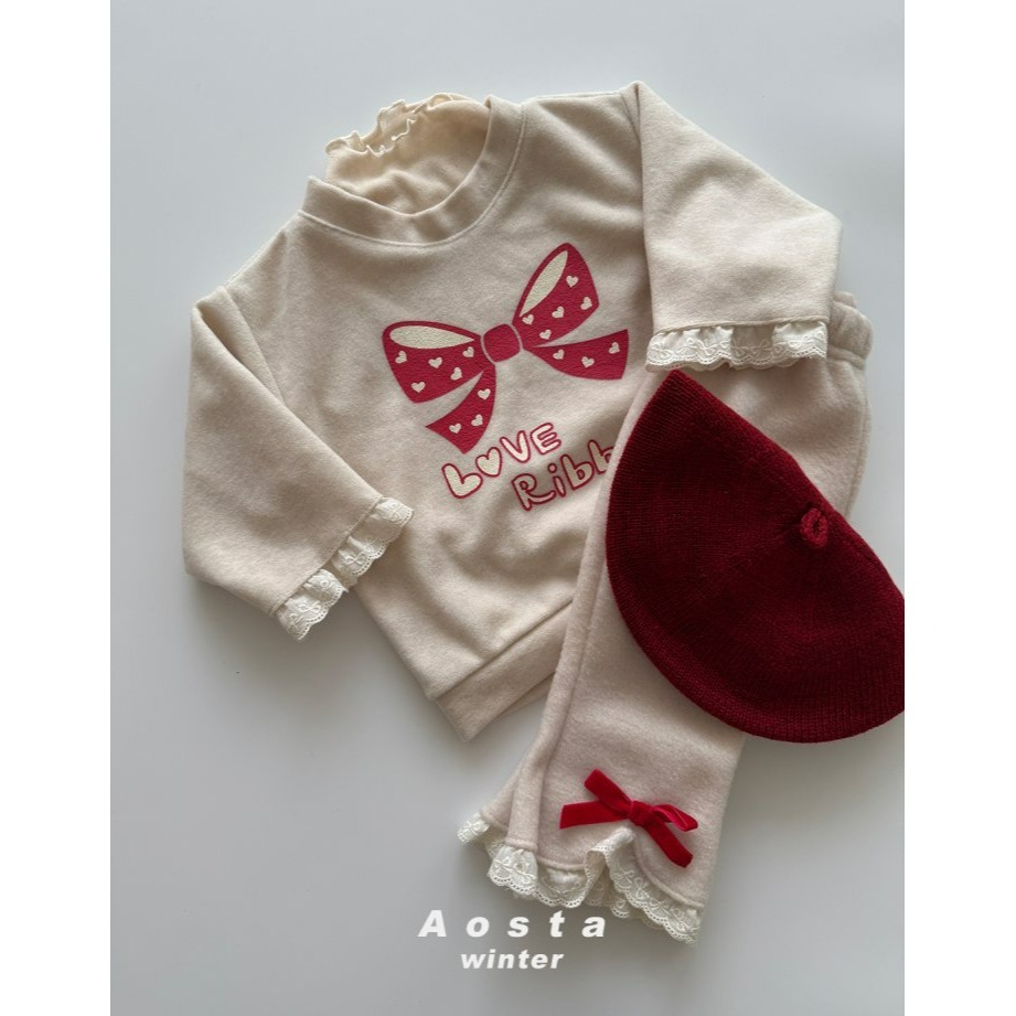 Aosta 上衣 아오스타 러브리본맨투맨-細節圖9