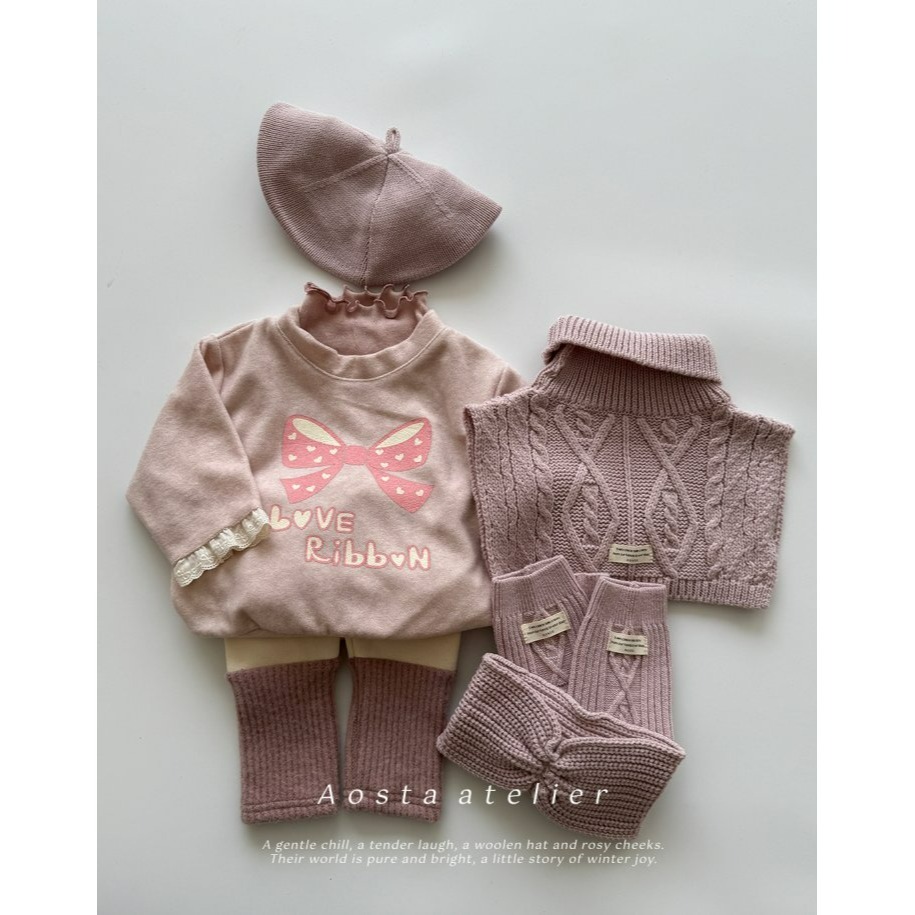 Aosta 上衣 아오스타 러브리본맨투맨-細節圖10