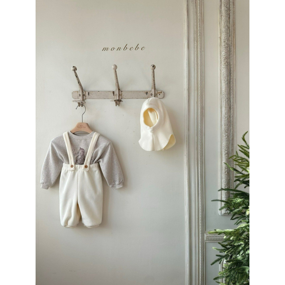 Monbebe 褲子 몽베베 W골지멜빵팬츠-細節圖2