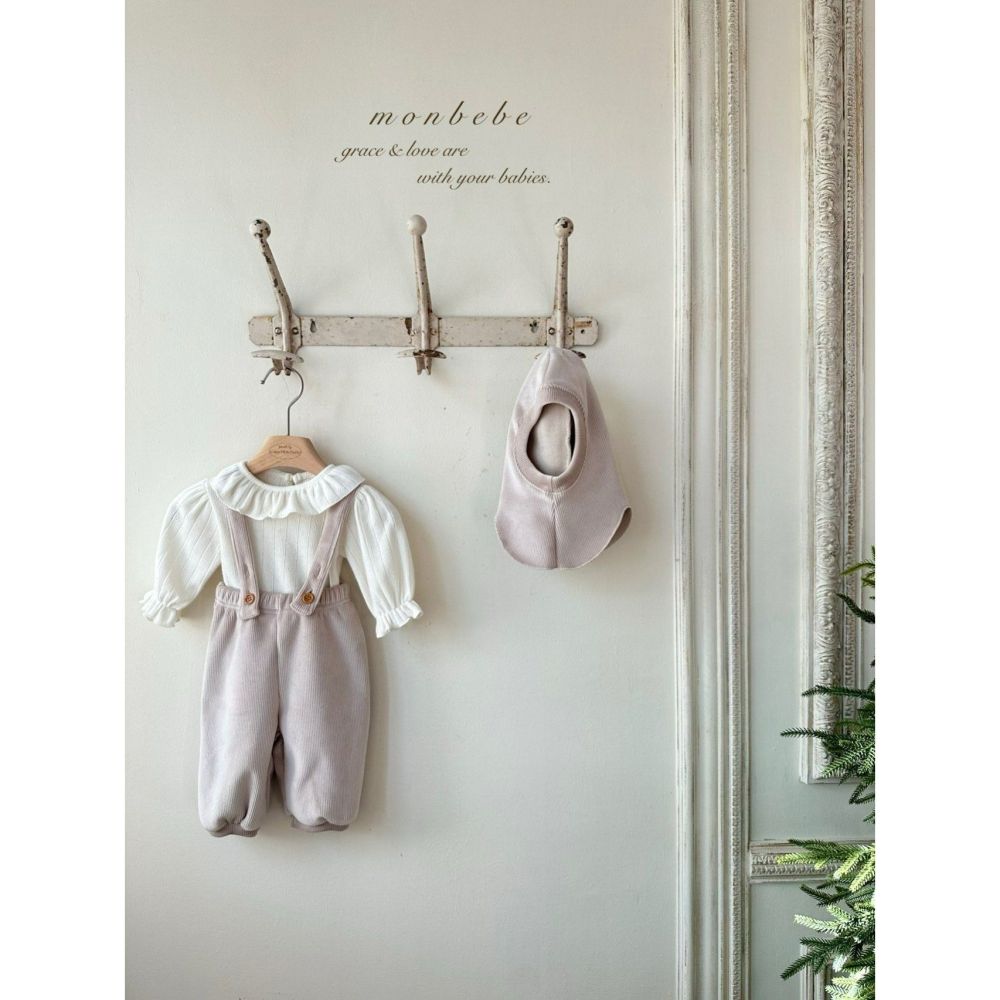 Monbebe 褲子 몽베베 W골지멜빵팬츠-細節圖3