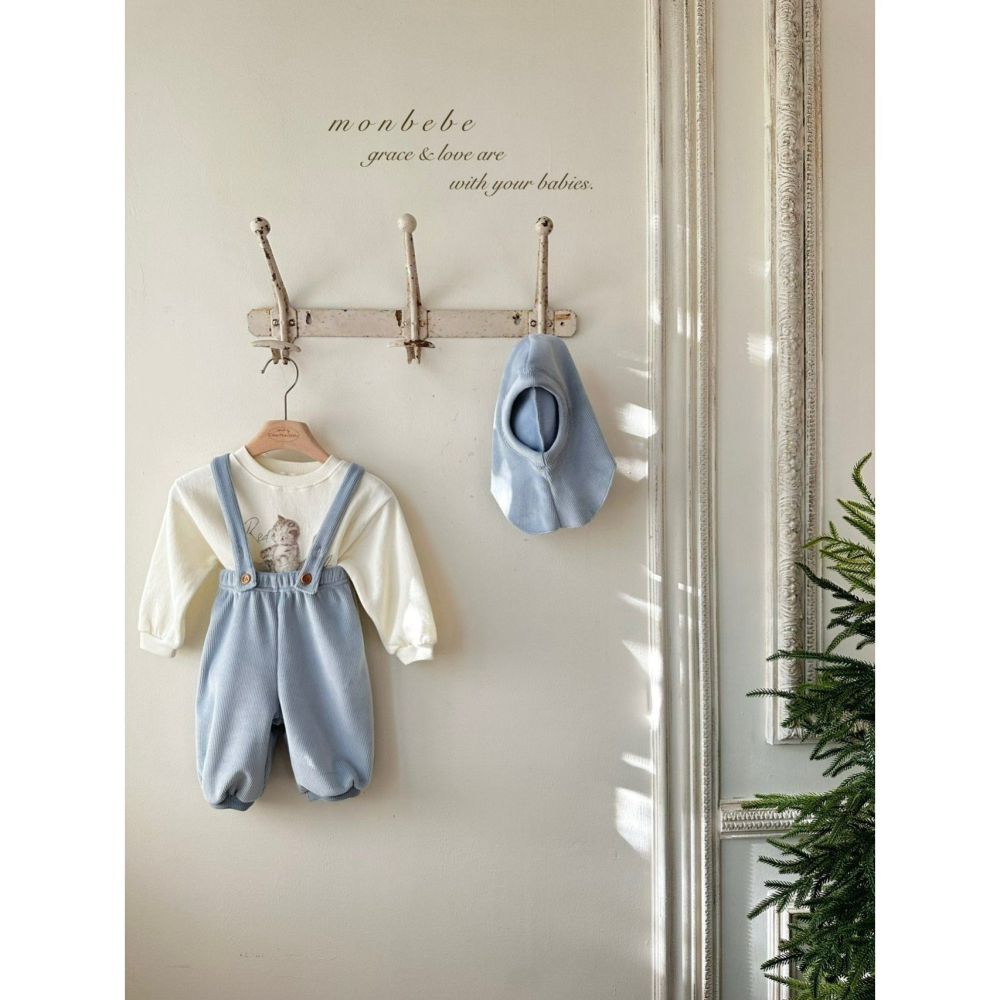 Monbebe 褲子 몽베베 W골지멜빵팬츠-細節圖4