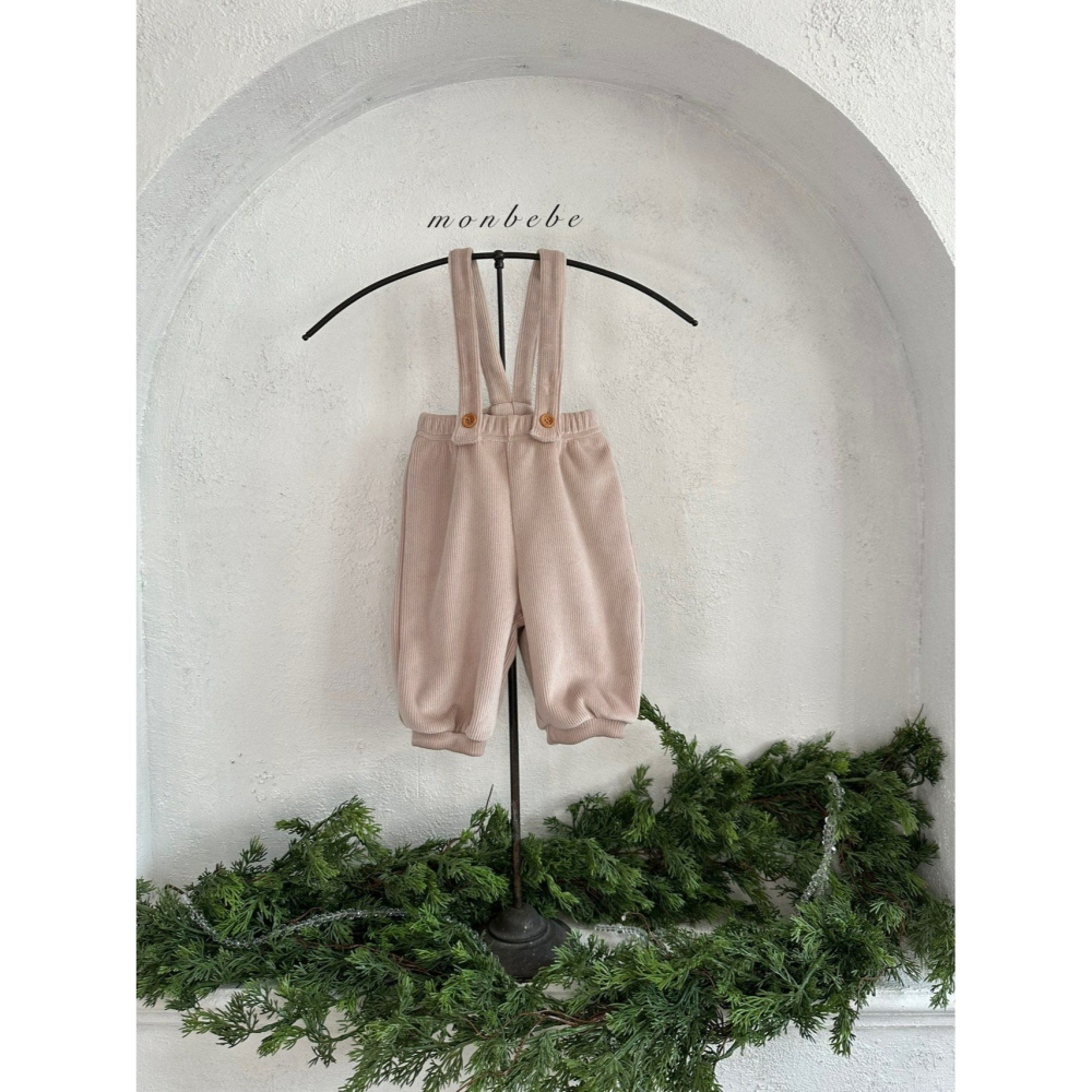 Monbebe 褲子 몽베베 W골지멜빵팬츠-細節圖6