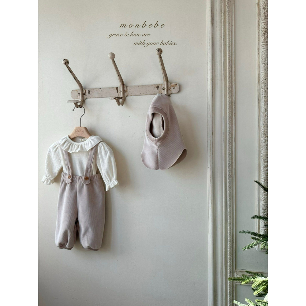 Monbebe 褲子 몽베베 W골지멜빵팬츠-細節圖10