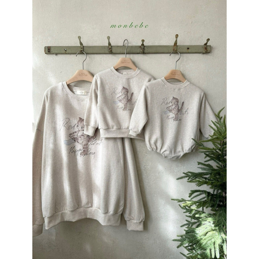 Monbebe 上衣 몽베베 네코맨투맨엄마-細節圖4