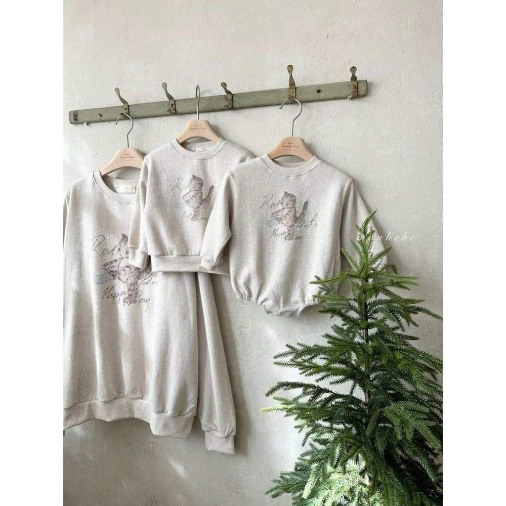 Monbebe 上衣 몽베베 네코맨투맨엄마-細節圖6