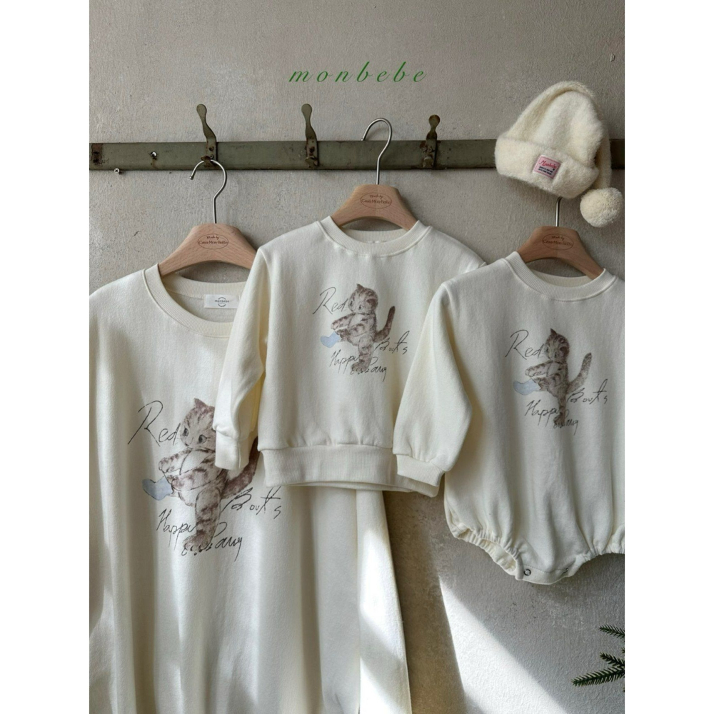 Monbebe 上衣 몽베베 네코맨투맨엄마-細節圖9