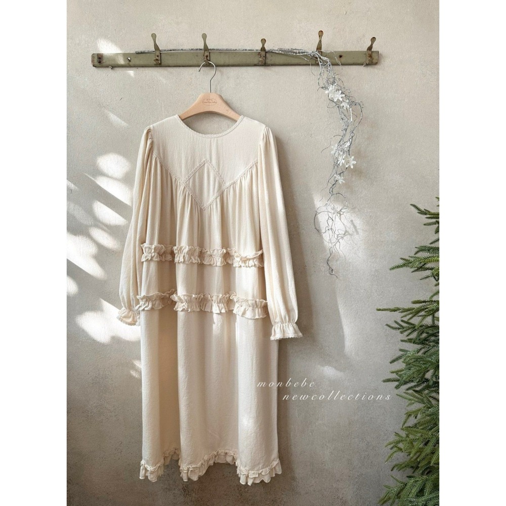 Monbebe 洋裝 Mom 몽베베 멀린프릴원피스엄마 聖誕 크리스마스-細節圖5