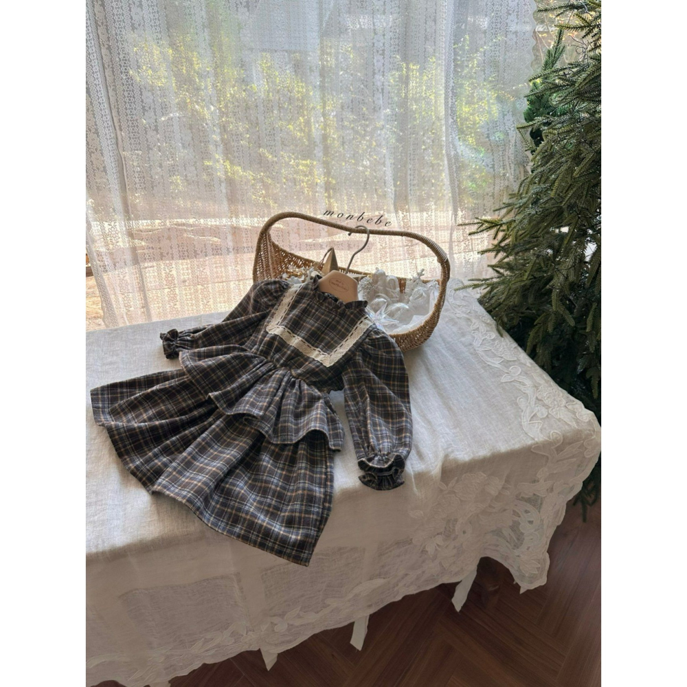 Monbebe 洋裝 몽베베 로페체크원피스-細節圖2