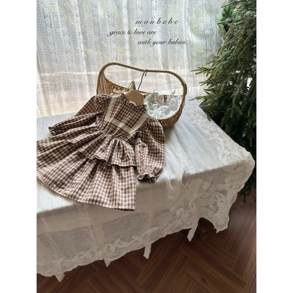 Monbebe 洋裝 몽베베 로페체크원피스-細節圖3