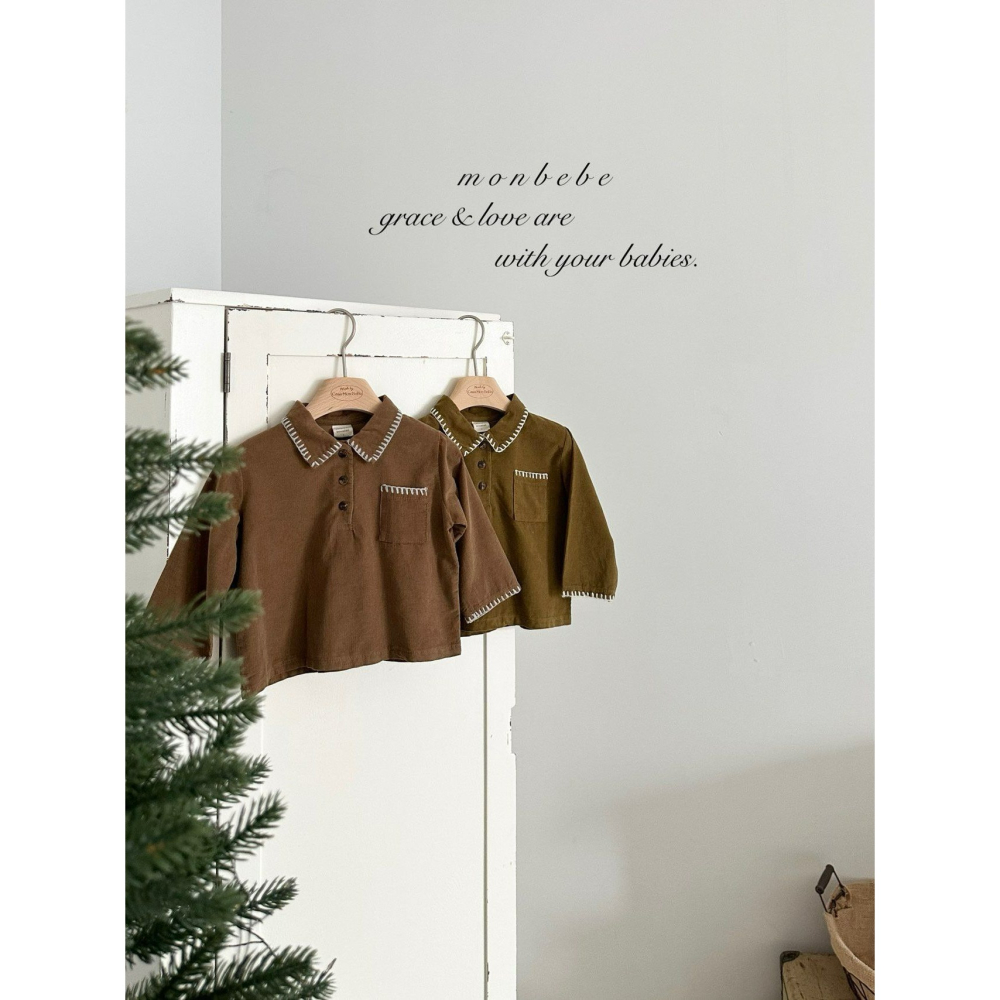 Monbebe 上衣 몽베베 루이스멜로셔츠-細節圖2