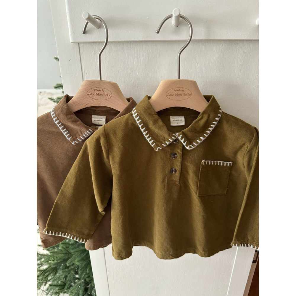 Monbebe 上衣 몽베베 루이스멜로셔츠-細節圖6