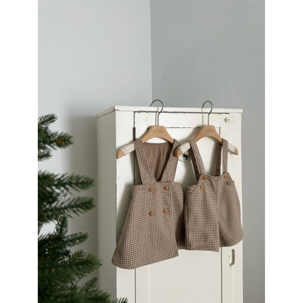 Monbebe 褲子 몽베베 윈도우체크멜빵팬츠-細節圖6