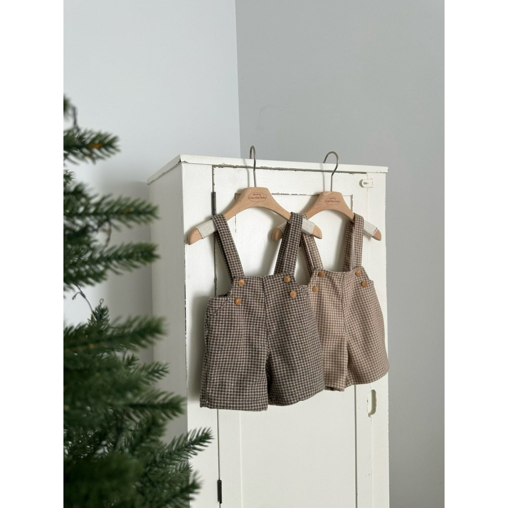 Monbebe 褲子 몽베베 윈도우체크멜빵팬츠-細節圖8