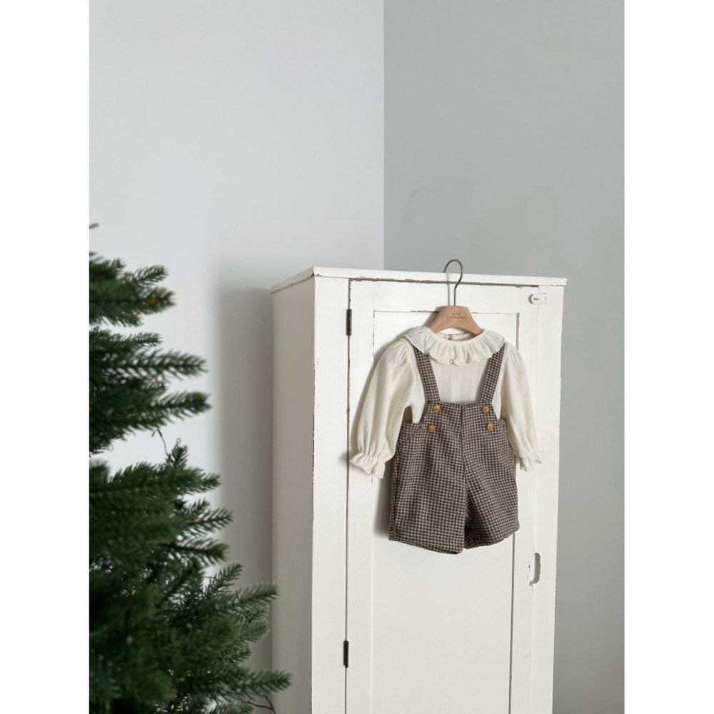 Monbebe 褲子 몽베베 윈도우체크멜빵팬츠-細節圖10