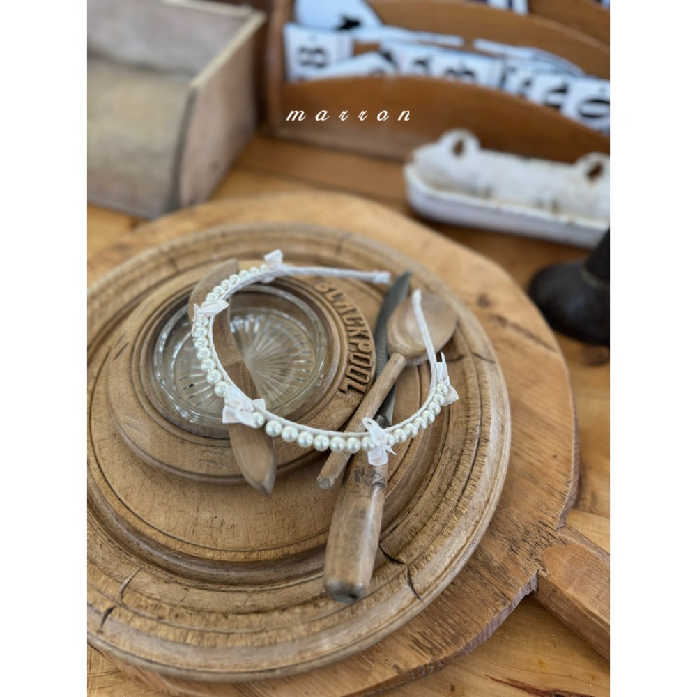 Marron 髮箍 마론 진주머리띠-細節圖2