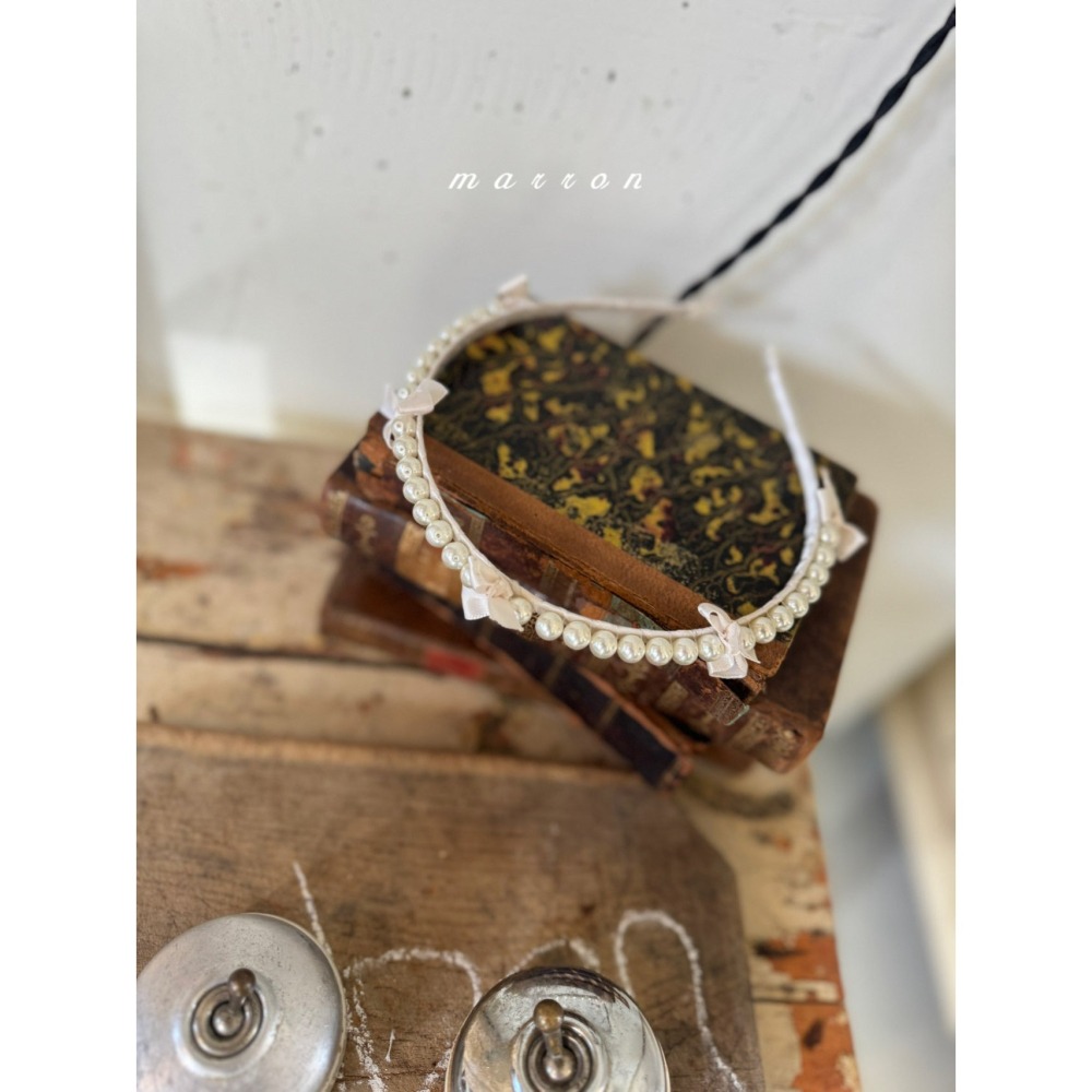 Marron 髮箍 마론 진주머리띠-細節圖5