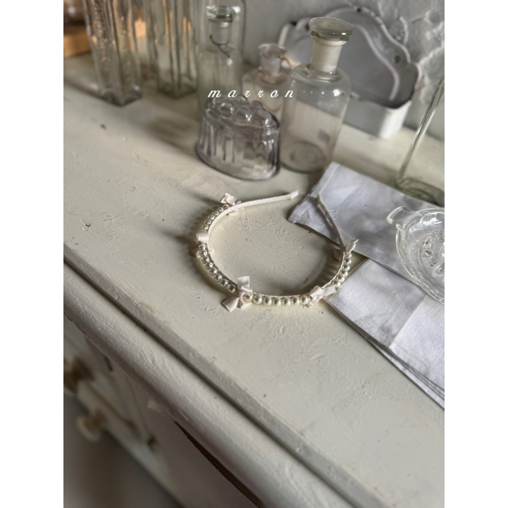 Marron 髮箍 마론 진주머리띠-細節圖9