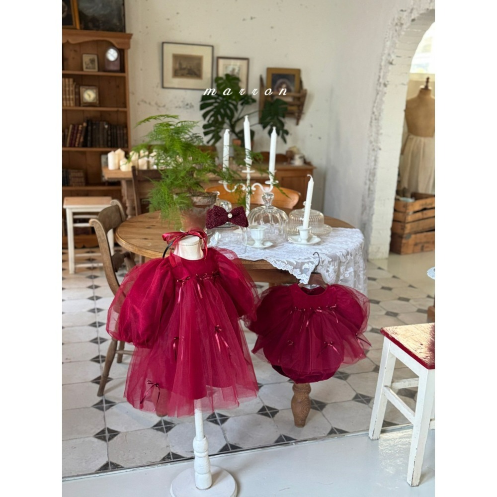 Marron 洋裝 마론 크리스마스리본드레스 聖誕 크리스마스-細節圖3