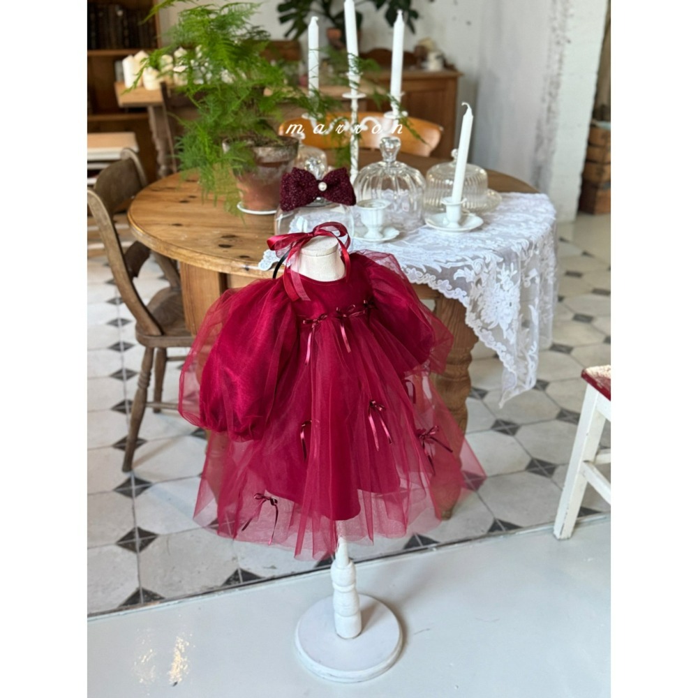 Marron 洋裝 마론 크리스마스리본드레스 聖誕 크리스마스-細節圖4