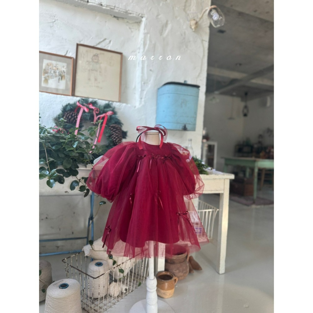 Marron 洋裝 마론 크리스마스리본드레스 聖誕 크리스마스-細節圖5