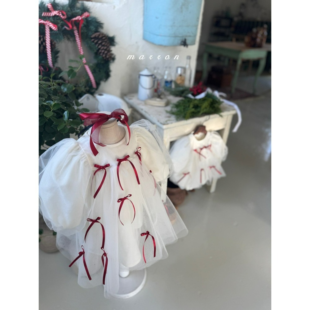 Marron 洋裝 마론 크리스마스리본드레스 聖誕 크리스마스-細節圖7