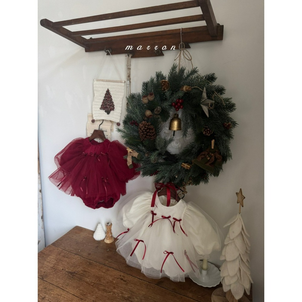 Marron 包屁衣 마론 크리스마스리본슈트 聖誕 크리스마스-細節圖2