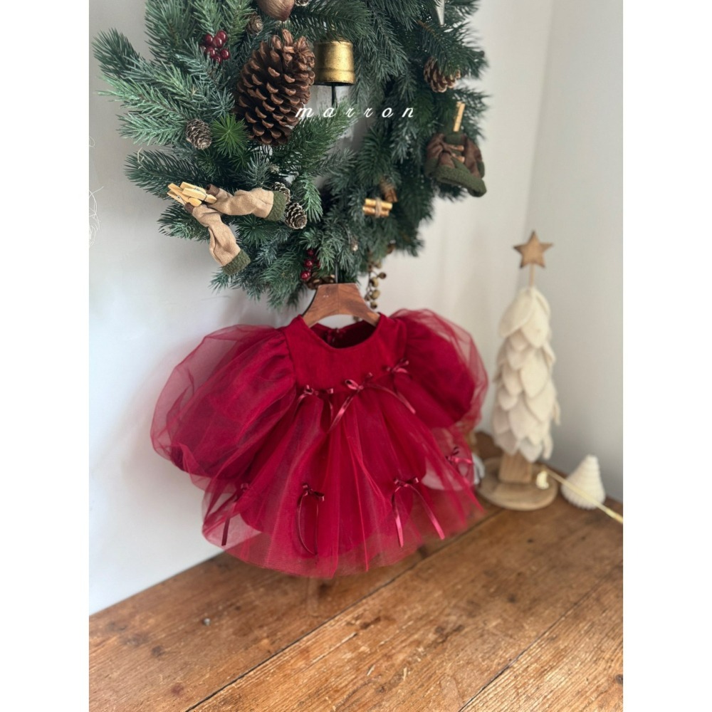 Marron 包屁衣 마론 크리스마스리본슈트 聖誕 크리스마스-細節圖3