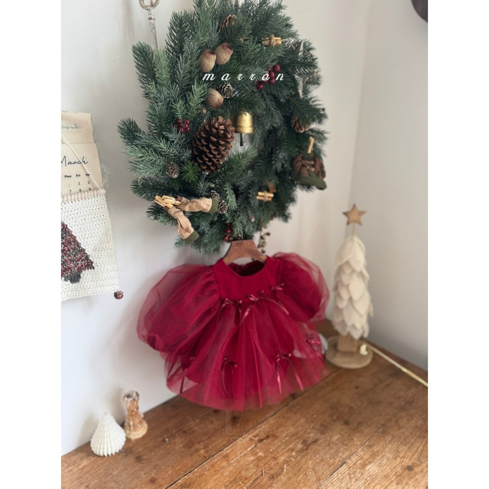 Marron 包屁衣 마론 크리스마스리본슈트 聖誕 크리스마스-細節圖5