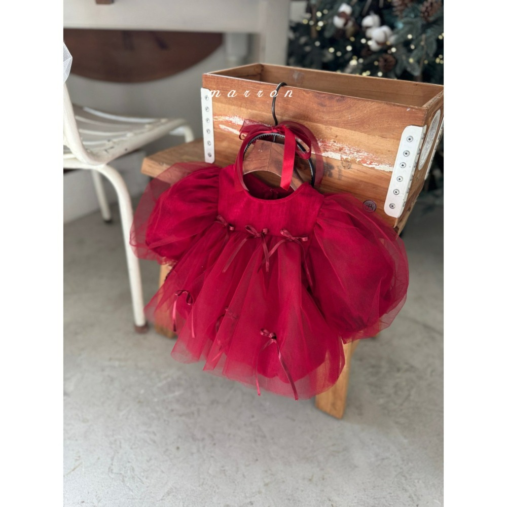 Marron 包屁衣 마론 크리스마스리본슈트 聖誕 크리스마스-細節圖6