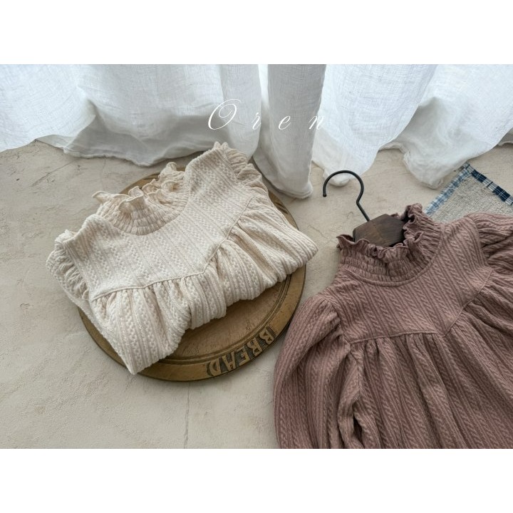 Oren 上衣 오렌 안느스모크티셔츠-細節圖8