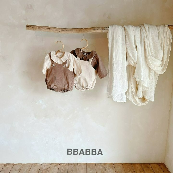 BBABBA 吊帶褲 褲子 빠빠 태오골덴멜빵-모델-細節圖3