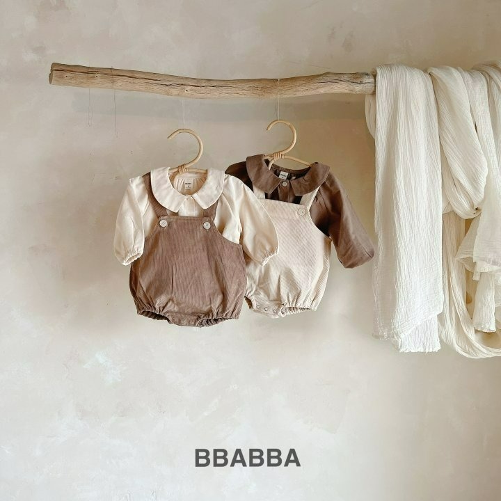 BBABBA 吊帶褲 褲子 빠빠 태오골덴멜빵-모델-細節圖4