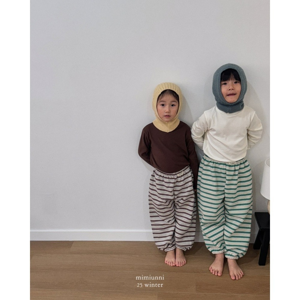 韓國製 mimiunni 冬季條紋褲 1+1(雙數下單)-細節圖3