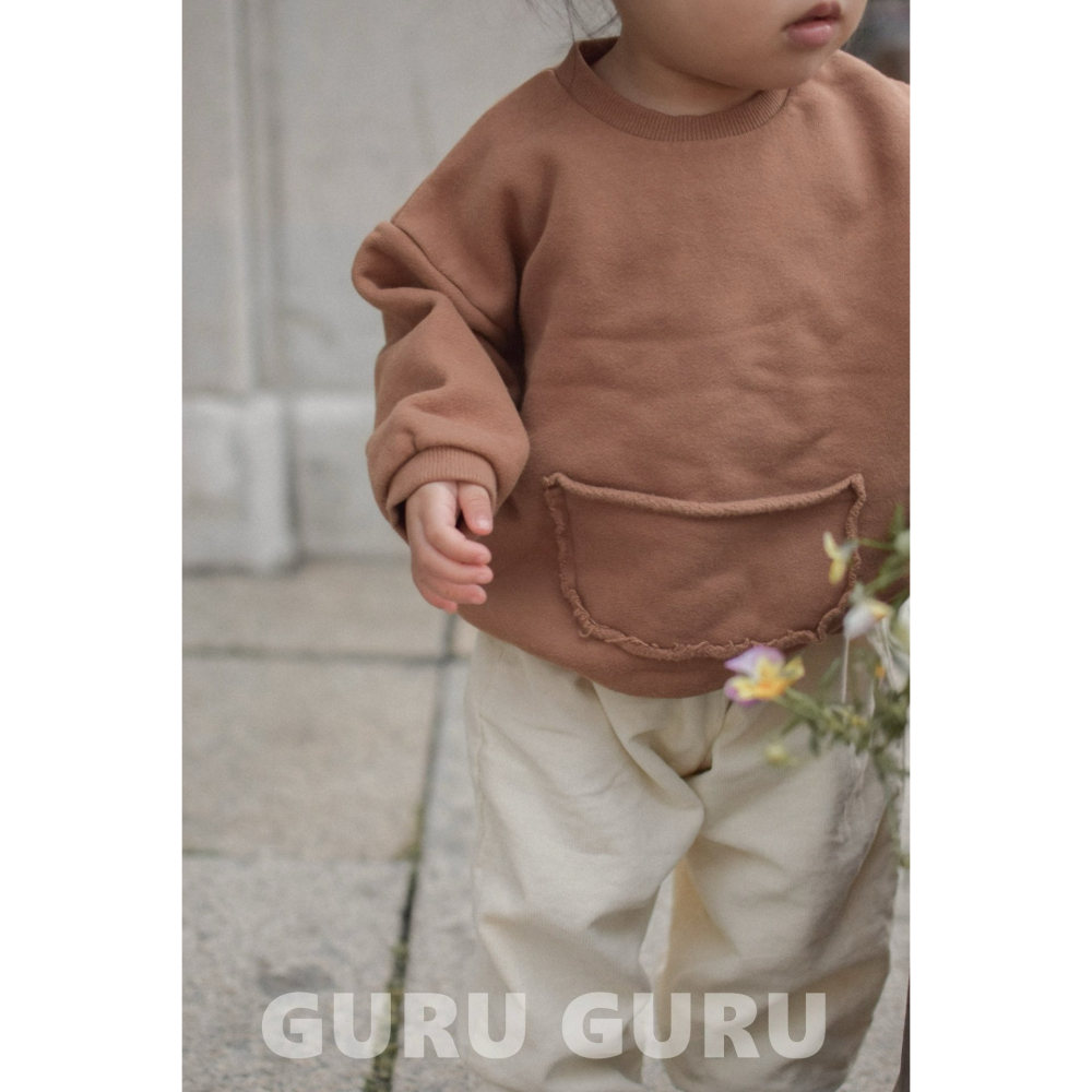 Guruguru 上衣 구루구루 주머니맨투맨-細節圖5