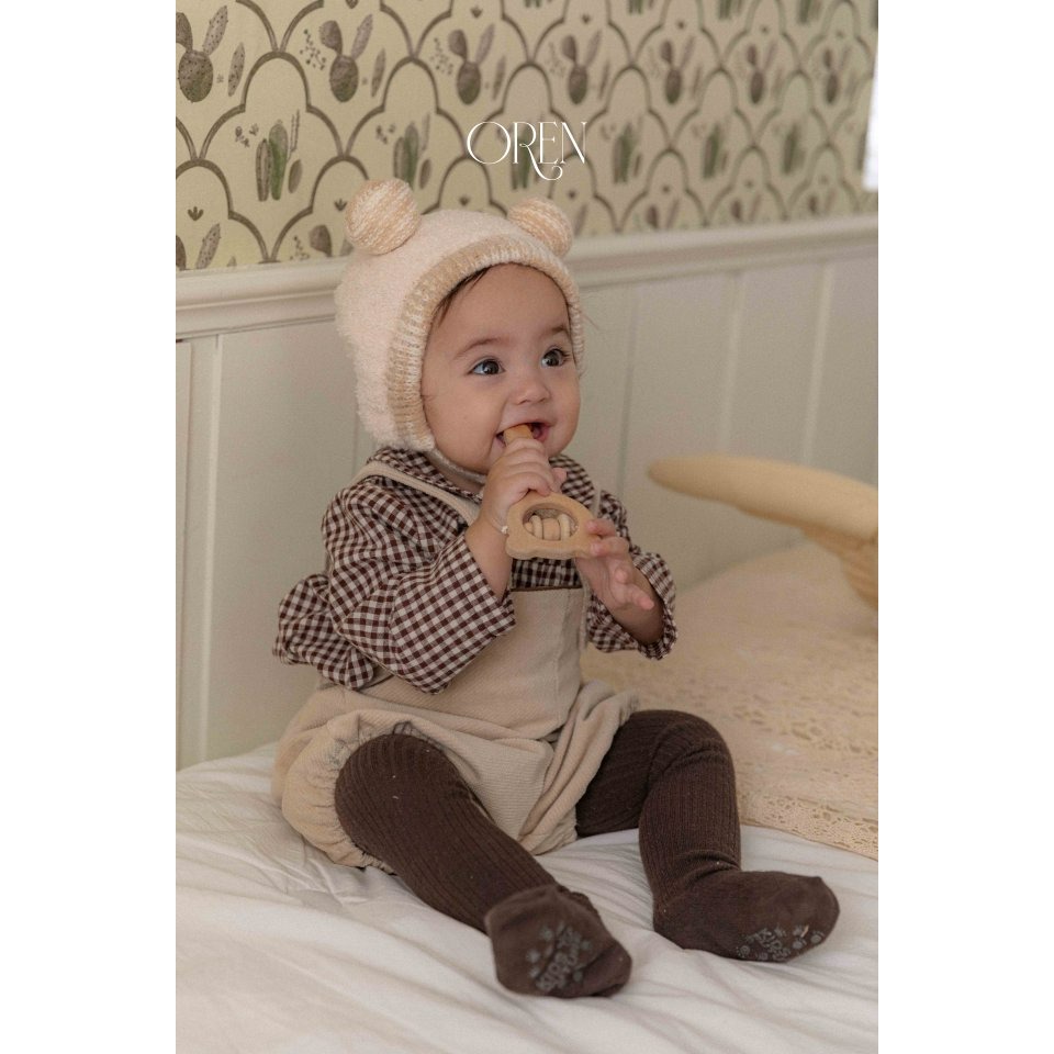 Oren 上衣 오렌 노엘린기모체크남방베베-細節圖2